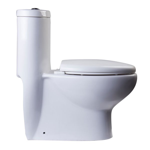 EAGO Slow-Close Toilet Seat for Elongated Toilet - Plastic - 18.5-in x 14.25-in - White