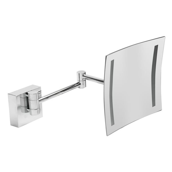Image of Alfi Brand | Wall Mount Cosmetic Mirror With LED Light - 5X Magnify - 8-In - Polished Brass | Rona
