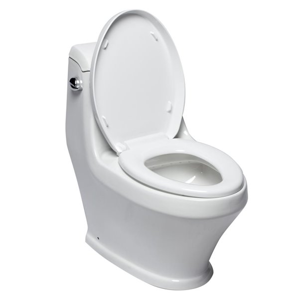 EAGO Slow-Close Toilet Seat for Elongated Toilet - Plastic - 19.75-in - White