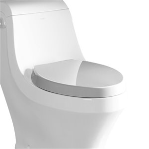 EAGO Slow-Close Toilet Seat for Elongated Toilet - Plastic - 19.75-in - White