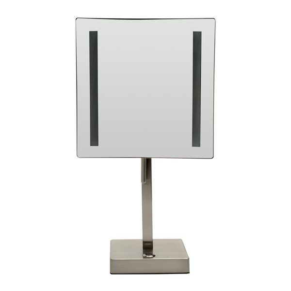 ALFI brand Cosmetic Mirror with LED Light - 5x Magnify - 8-in- Brushed Brass