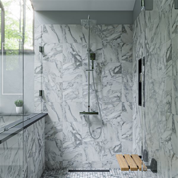 ALFI brand Thermostatic Shower Bar System - Square Shower Head - Polished Chrome