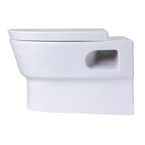 Image of Eago | Elongated Wall Mount Toilet - Dual Flush - Comfort Height - White, One Piece | Rona
