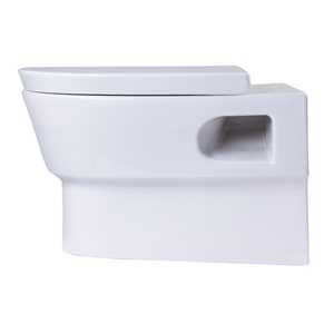 EAGO Elongated Wall Mount Toilet - Dual Flush - Comfort Height - White