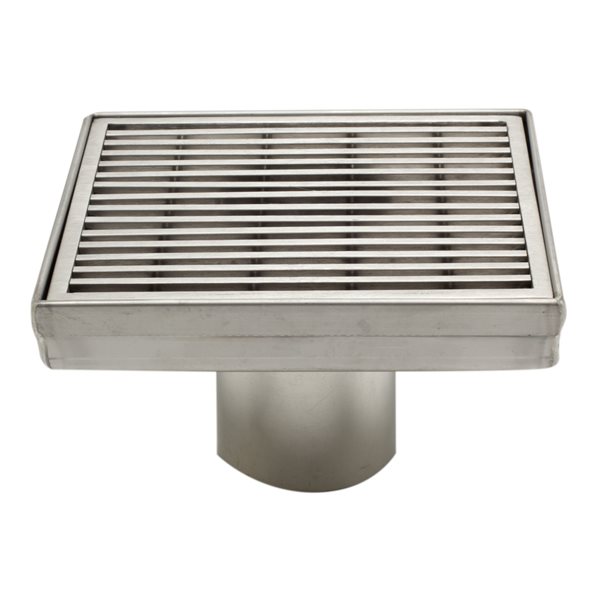 ALFI brand Square Shower Drain - 5.25-in - Brushed Stainless Steel