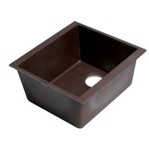 ALFI Brand Undermount Kitchen Sink - Single Bowl - 16.13-in x 17-in - Brown