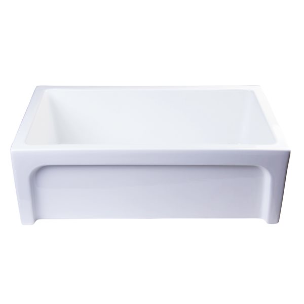 ALFI brand Apron Front/Farmhouse Kitchen Sink - Single Bowl - 30-in x 18.13-in - White Fireclay