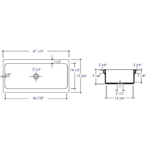 ALFI brand Rectangle Bathroom Sink - 48-in - White