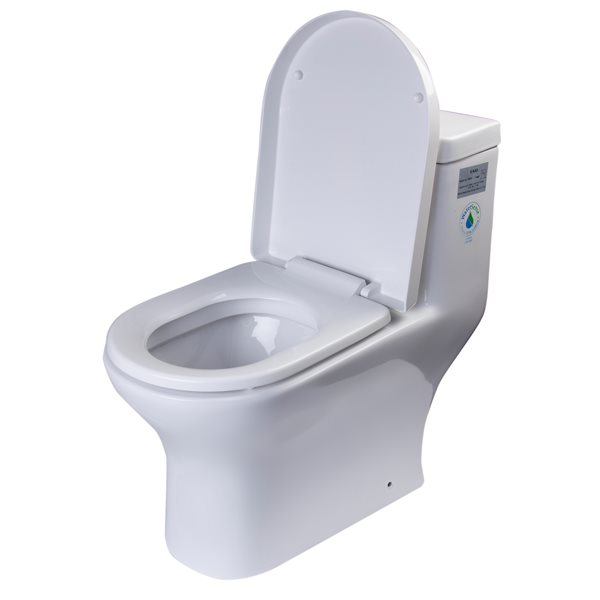 EAGO Dual Flush Elongated Toilet - WaterSense - Standard Height - 15.25-in - White