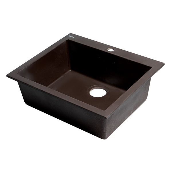 ALFI brand Drop-in Kitchen Sink - Single Bowl - 23.63-in x 20.13-in - Brown