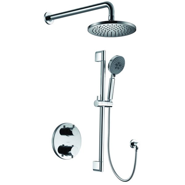 ALFI brand Thermostatic Shower Bar System with Diverter - Polished Chrome