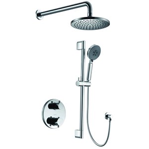 ALFI brand Thermostatic Shower Bar System with Diverter - Polished Chrome