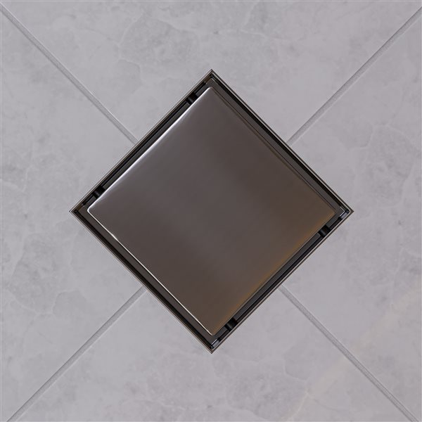 ALFI brand Square Linear Shower Drain - 5.25-in - Polished Stainless Steel