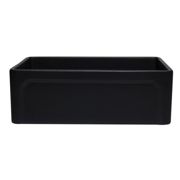 ALFI brand Apron Front/Farmhouse Kitchen Sink - Single Bowl - 29.75-in x 20.88-in - Matte Black