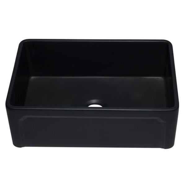 ALFI brand Apron Front/Farmhouse Kitchen Sink - Single Bowl - 29.75-in x 20.88-in - Matte Black