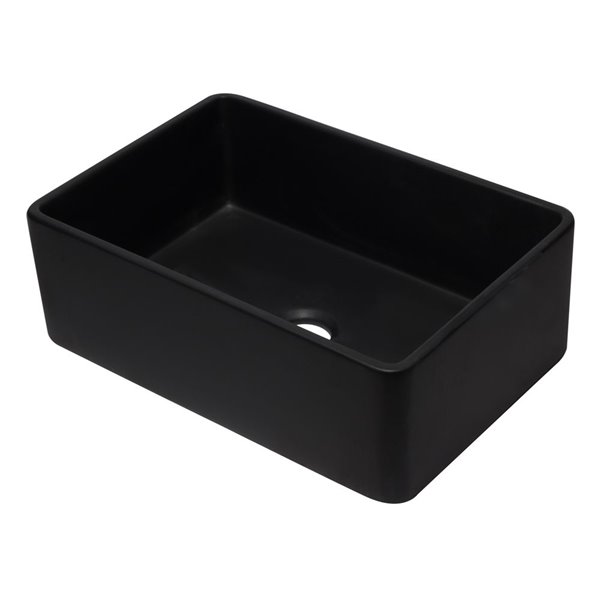 ALFI brand Apron Front/Farmhouse Kitchen Sink - Single Bowl - 29.75-in x 20.88-in - Matte Black