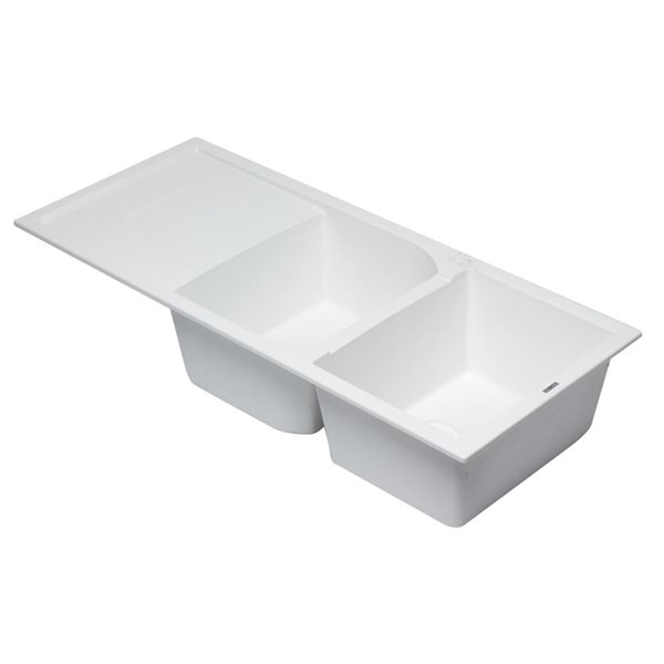 ALFI brand Drop-in Kitchen Sink - Double Bowl - 45.75-in x 19.75-in - White