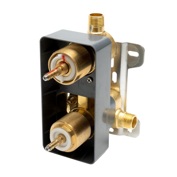 ALFI brand Thermostatic Mixing Shower Valve - 2-Handle - Brushed Nickel