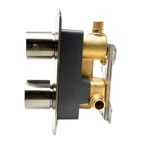 ALFI brand Thermostatic Mixing Shower Valve - 2-Handle - Brushed Nickel
