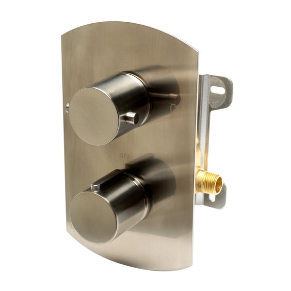 ALFI brand Thermostatic Mixing Shower Valve - 2-Handle - Brushed Nickel