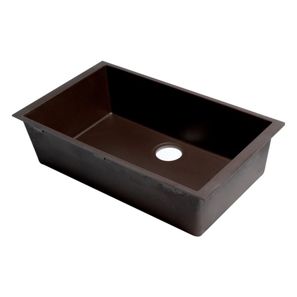 ALFI brand Undermount Kitchen Sink - Single Bowl - 29.88-in x 17.13-in - Brown