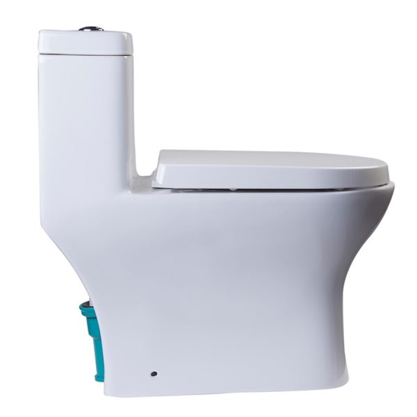 EAGO Slow-Close Toilet Seat for Elongated Toilet - Plastic - 18.75-in x 14.25-in - White