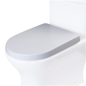 EAGO Slow-Close Toilet Seat for Elongated Toilet - Plastic - 18.75-in x 14.25-in - White