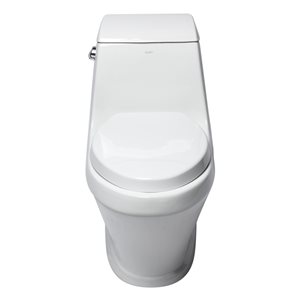 EAGO Elongated 1-Piece Toilet - Single Flush - Standard Height - 15.75-in - White
