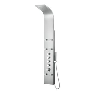 ALFI brand Shower Panel System with 6 Body Sprays - Brushed Stainless Steel