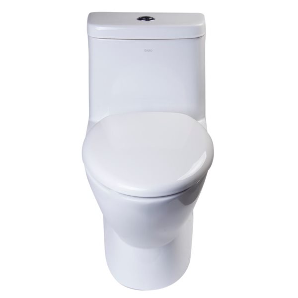 EAGO Oval Elongated Toilet - Dual Flush - Standard Height - 15.25-in - White