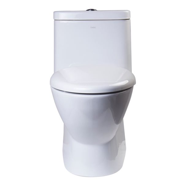 EAGO Oval Elongated Toilet - Dual Flush - Standard Height - 15.25-in - White