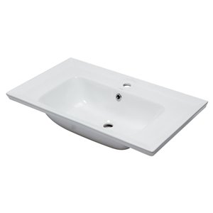 EAGO Rectangular Bathroom Sink - 31.5-in - White