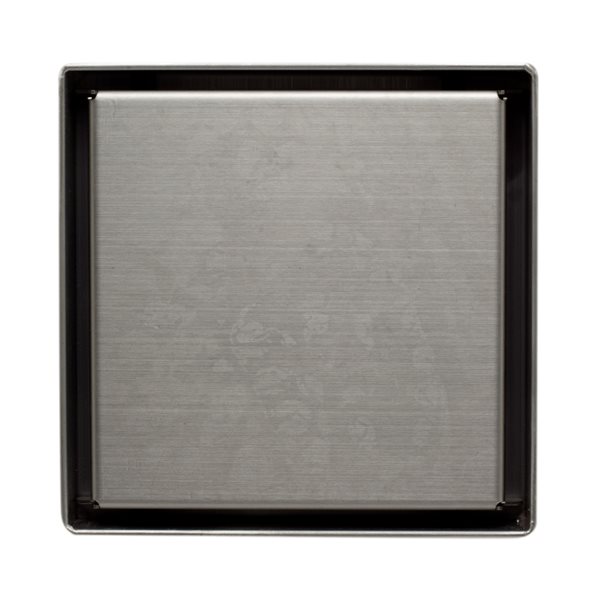 ALFI brand Square Linear Shower Drain - 5.25-in - Brushed Stainless Steel