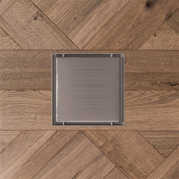 ALFI brand Square Linear Shower Drain - 5.25-in - Brushed Stainless Steel