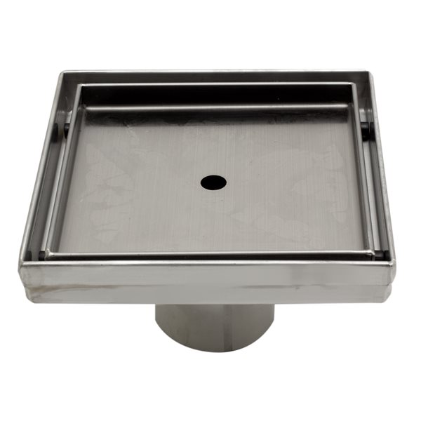 ALFI brand Square Linear Shower Drain - 5.25-in - Stainless Steel