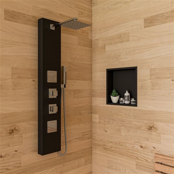 ALFI brand Shower Panel System with 2 Body Sprays - Black
