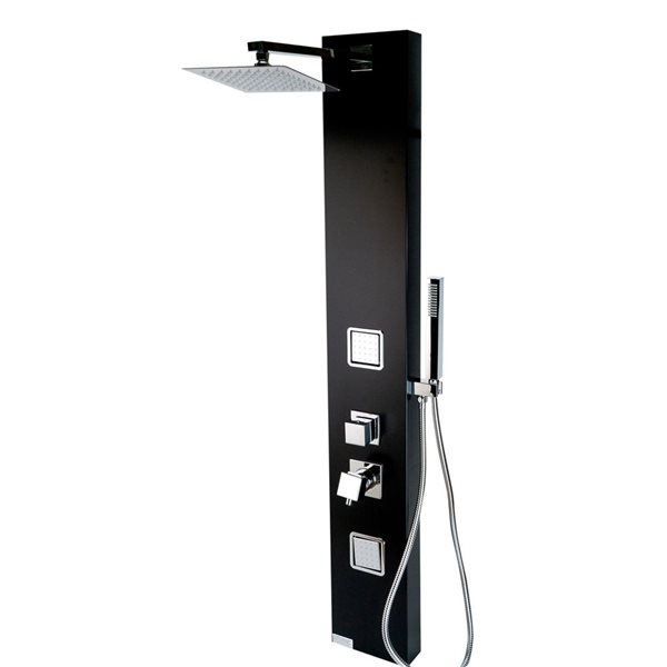 ALFI brand Shower Panel System with 2 Body Sprays Black ABSP65B RONA
