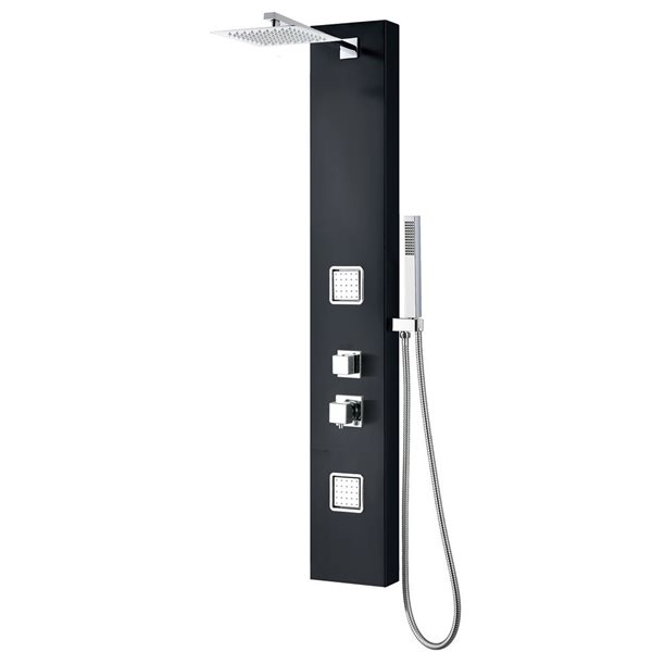 ALFI brand Shower Panel System with 2 Body Sprays - Black ABSP65B | RONA
