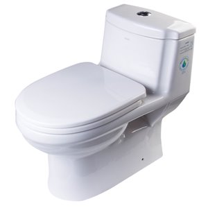 EAGO Elongated 1-Piece Toilet - Dual Flush - Standard Height - 14.5-in - White