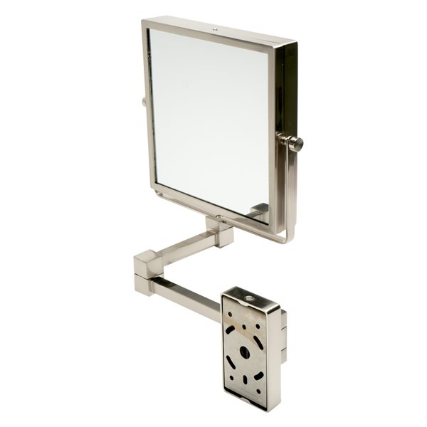 ALFI brand Wall Mount Cosmetic Mirror - 5x Magnify - 8-in - Brushed Brass