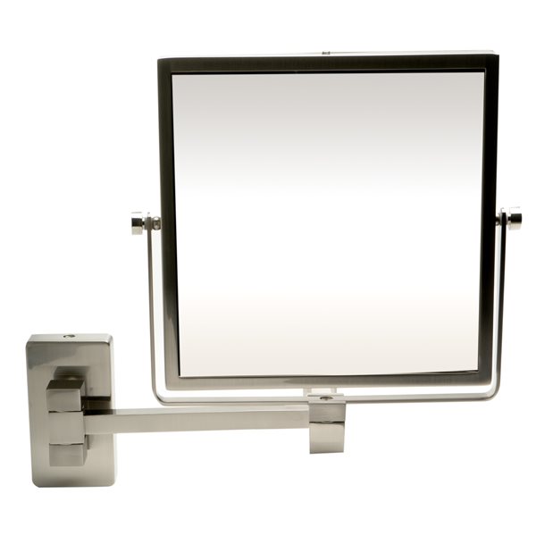 ALFI brand Wall Mount Cosmetic Mirror - 5x Magnify - 8-in - Brushed Brass