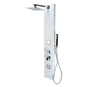 ALFI brand Shower Panel System with 2 Body Sprays - Rain Shower Head - White