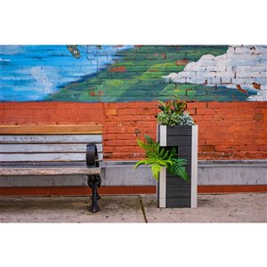 New England Arbors URBANA Pillar Planter - 13-in x 13-in x 30-in