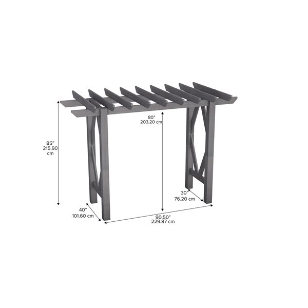 Vita Summerwood Craftsman Arbor - Charcoal - 7.5-ft