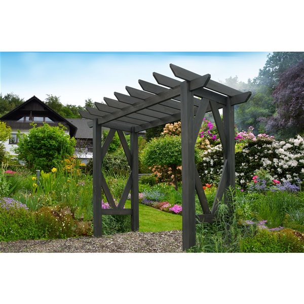 Vita Summerwood Craftsman Arbor - Charcoal - 7.5-ft