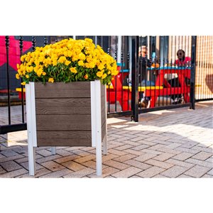 New England Arbors URBANA Raised Planter - 17-in x 17-in x 22-in