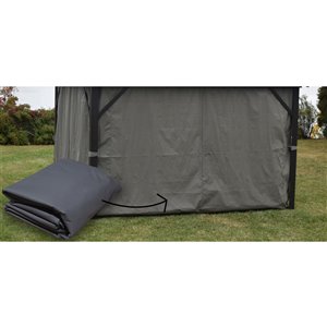 Rideau pour gazebo Corriveau, gris charbon, 10 pi x 14 pi