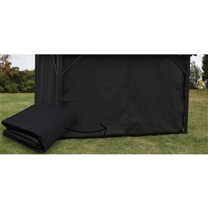 Rideau pour gazebo Corriveau, noir, 10 pi x 14 pi