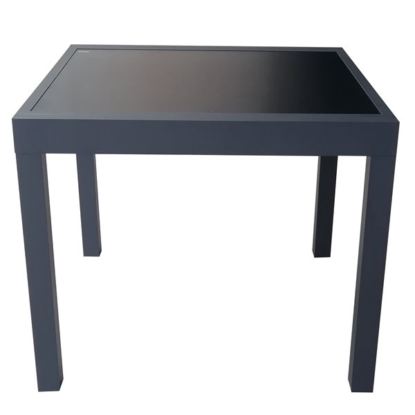 Table extensible F. Corriveau International, aluminium, noire, 35 po x 35 po à 70 po