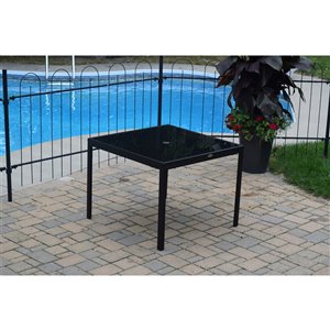 Corriveau Phoenix Patio Table - Steel - Black - 38-in x 38-in